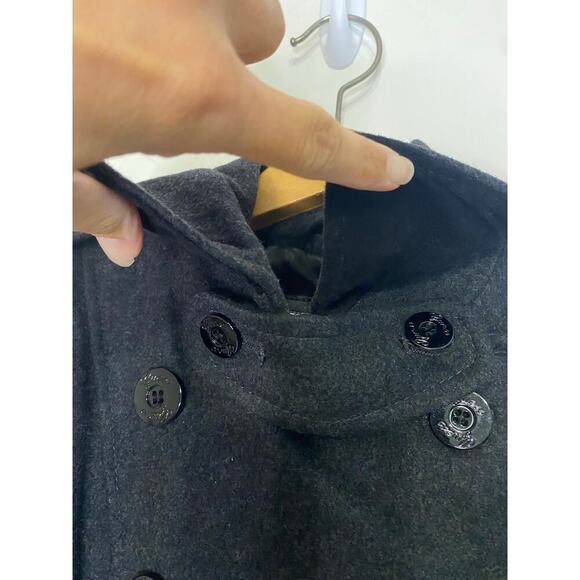 Women's Guess Pea Coat Jacket Long Wool Blend Buttons Preppy Classic Work Large - Picture 6 of 14